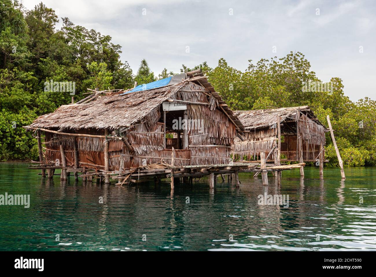 Sea gipsy bajo tribe floating village Stock Photo