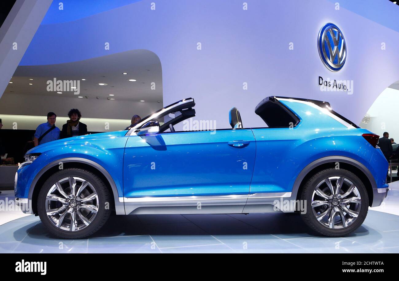 Volkswagen T-ROC concept car is pictured during the media day ahead of the  84th Geneva Motor Show at the Palexpo Arena in Geneva March 4, 2014. The  Geneva Motor Show will run