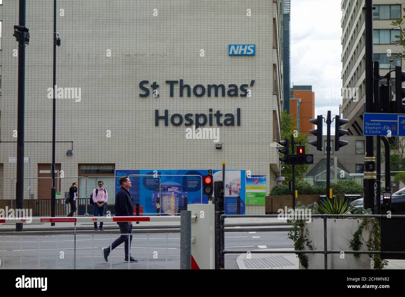 St Thomas' Hospital, London, where the UK Prime Minister stayed in Intensive Care ward to be treated for Coronavirus COVID-19, London, England. Stock Photo