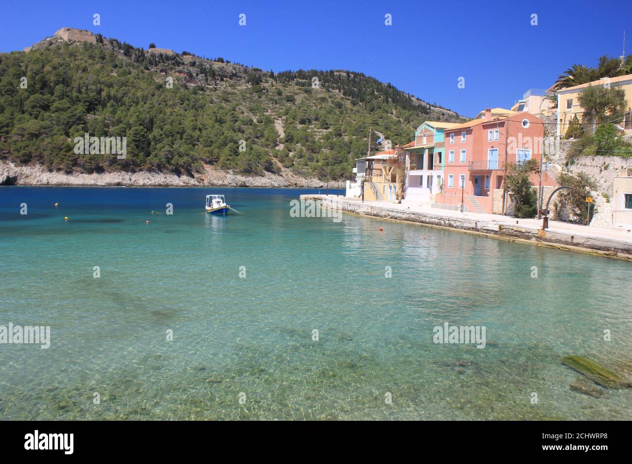 One of the most beautiful villages in Europe , Assos Villages in Kefalonia island Greece Stock Photo