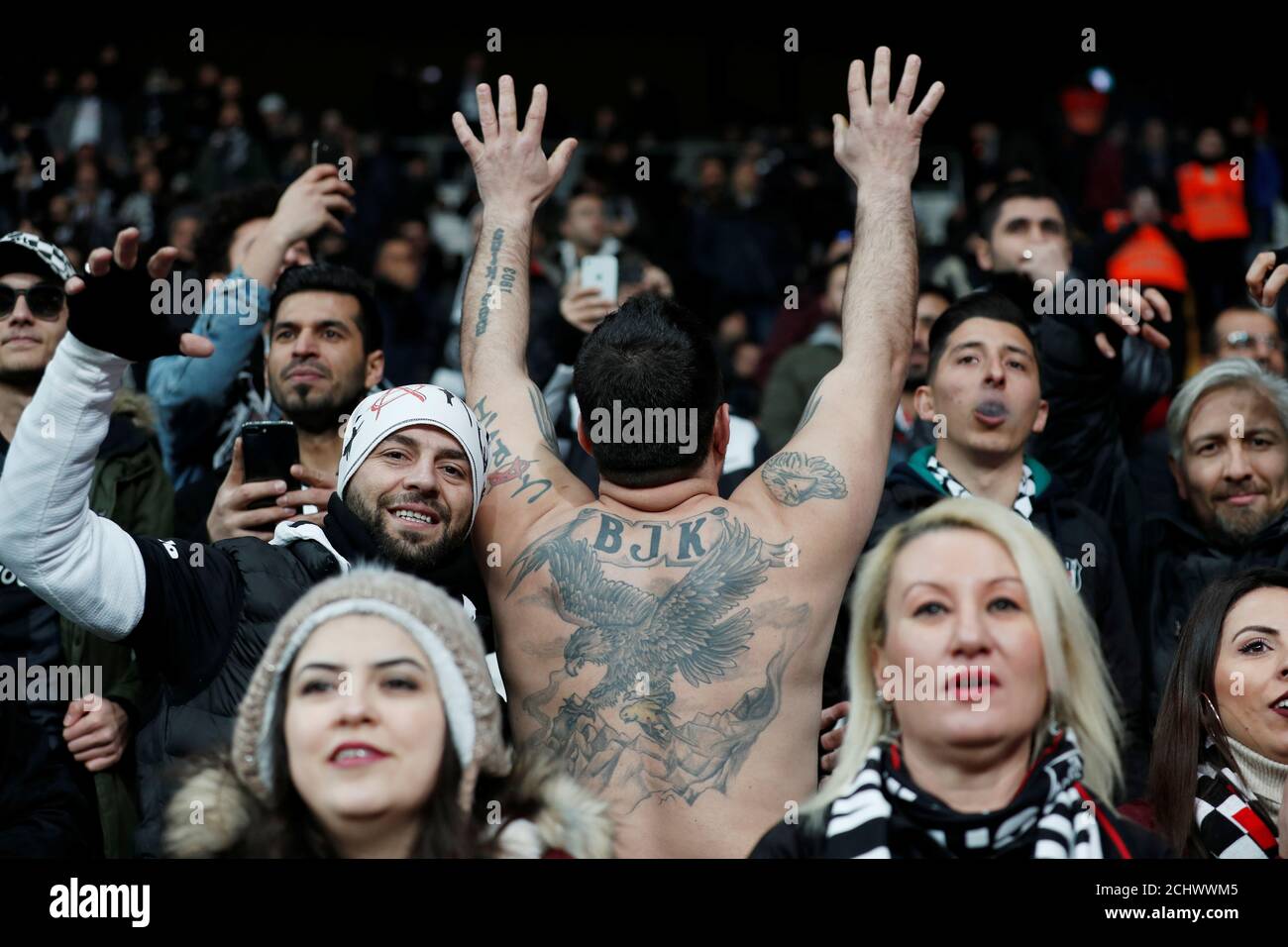 Soccer Football - Super League - Besiktas v Fenerbahce - Vodafone Arena,  Istanbul, Turkey - February 25, 2019 Besiktas fans before the match  REUTERS/Murad Sezer Stock Photo - Alamy