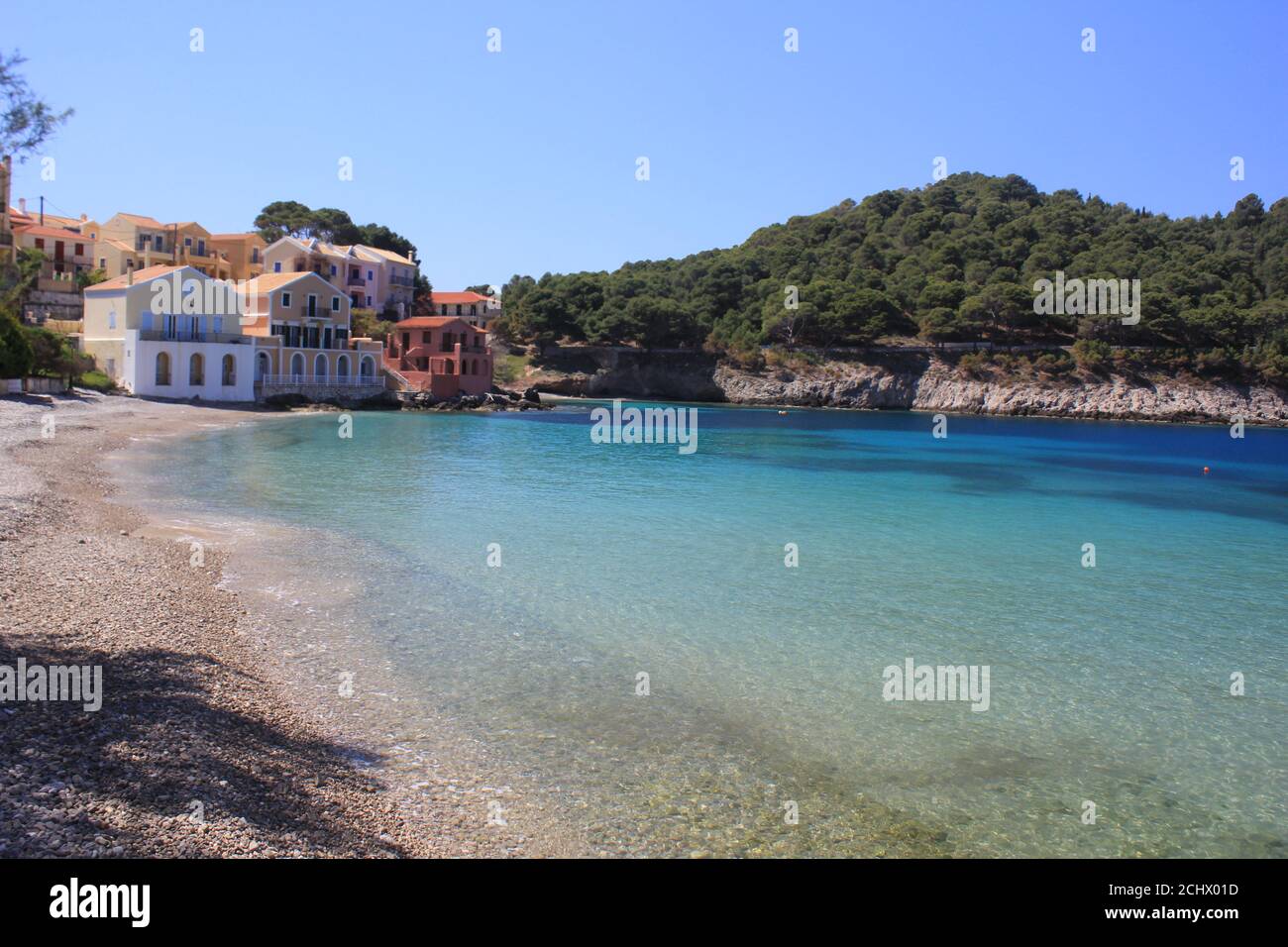 One of the most beautiful villages in Europe , Assos Villages in Kefalonia island Greece Stock Photo