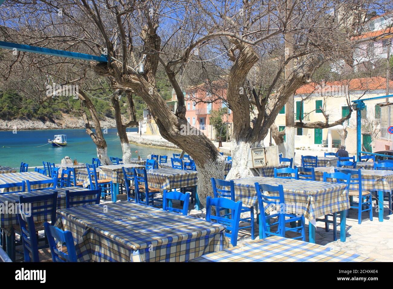 One of the most beautiful villages in Europe , Assos Villages in Kefalonia island Greece Stock Photo