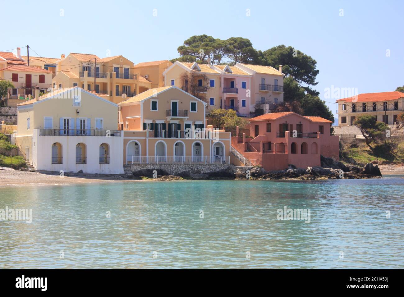 One of the most beautiful villages in Europe , Assos Villages in Kefalonia island Greece Stock Photo