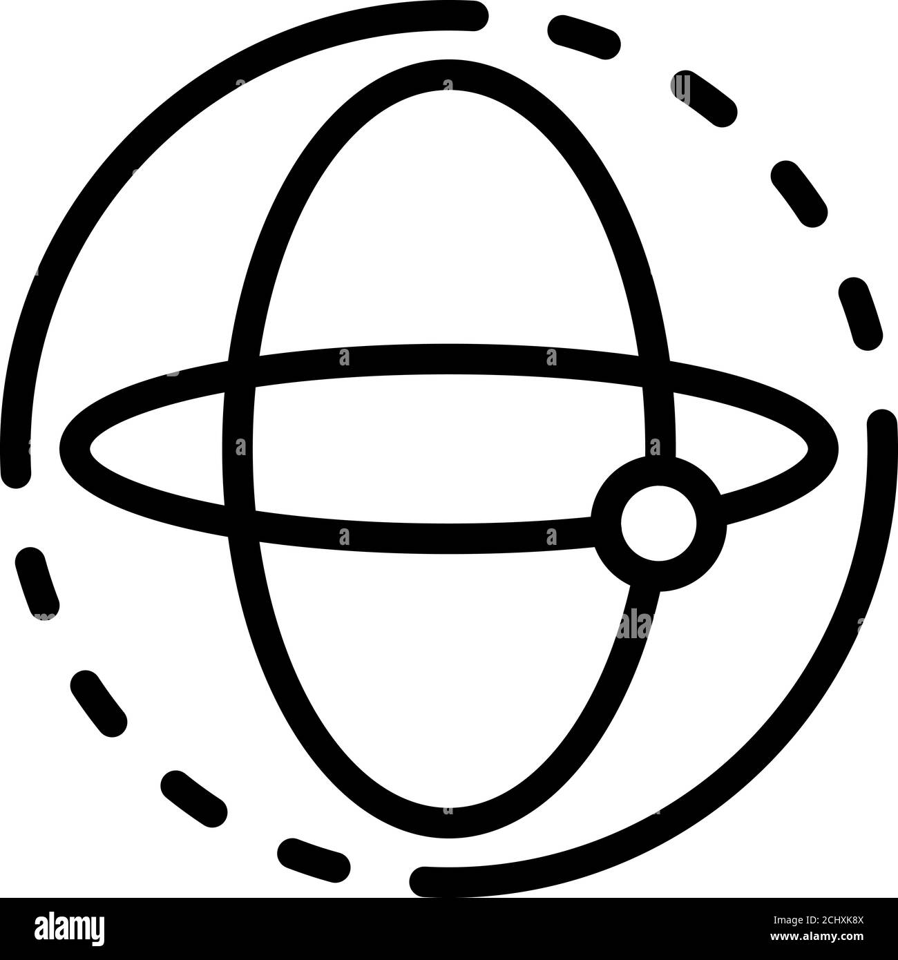 Aerospace gyroscope icon, outline style Stock Vector