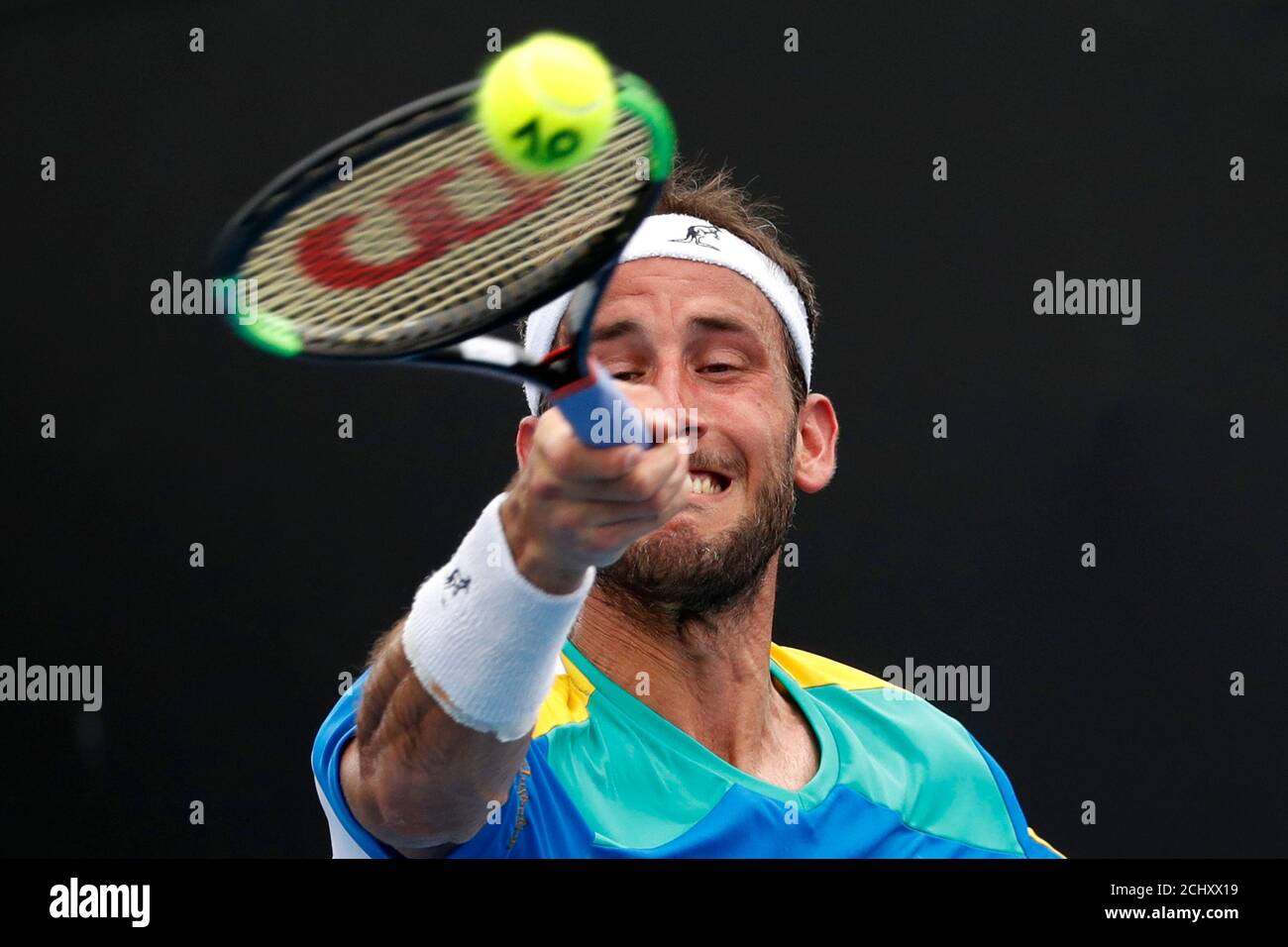 Tennis - Australian Open - First Round - Melbourne Park, Melbourne,  Australia, January 15, 2019. Italy's Luca Vanni in action during the match  against Spain's Pablo Carreno Busta. REUTERS/Aly Song Stock Photo - Alamy