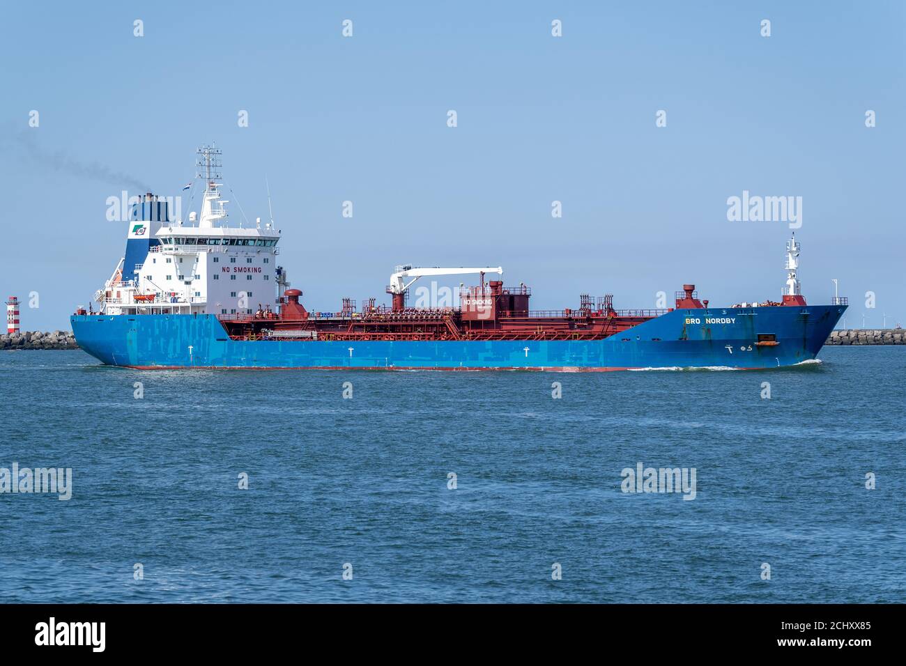 chemical/oil tanker BRO NORDBY inbound Amsterdam Stock Photo