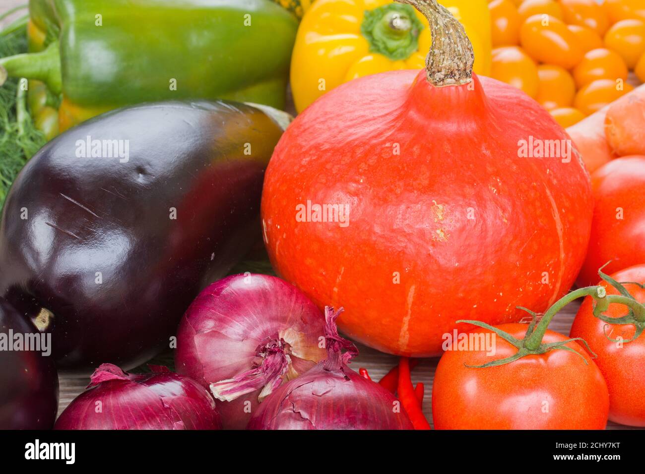 Pumpkin with vegetables Stock Photo - Alamy