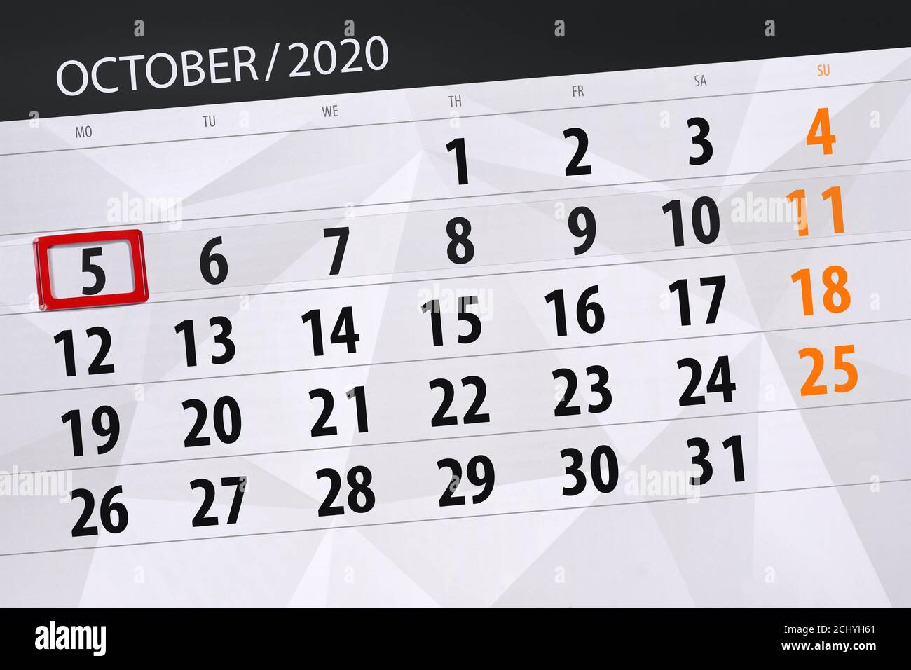 Monday october 5 hi-res stock photography and images - Alamy