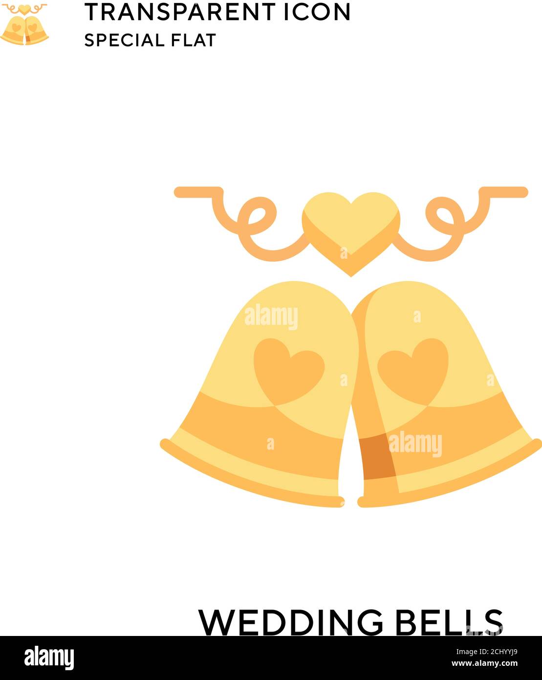 Wedding bells vector icon. Flat style illustration. EPS 10 vector Stock ...