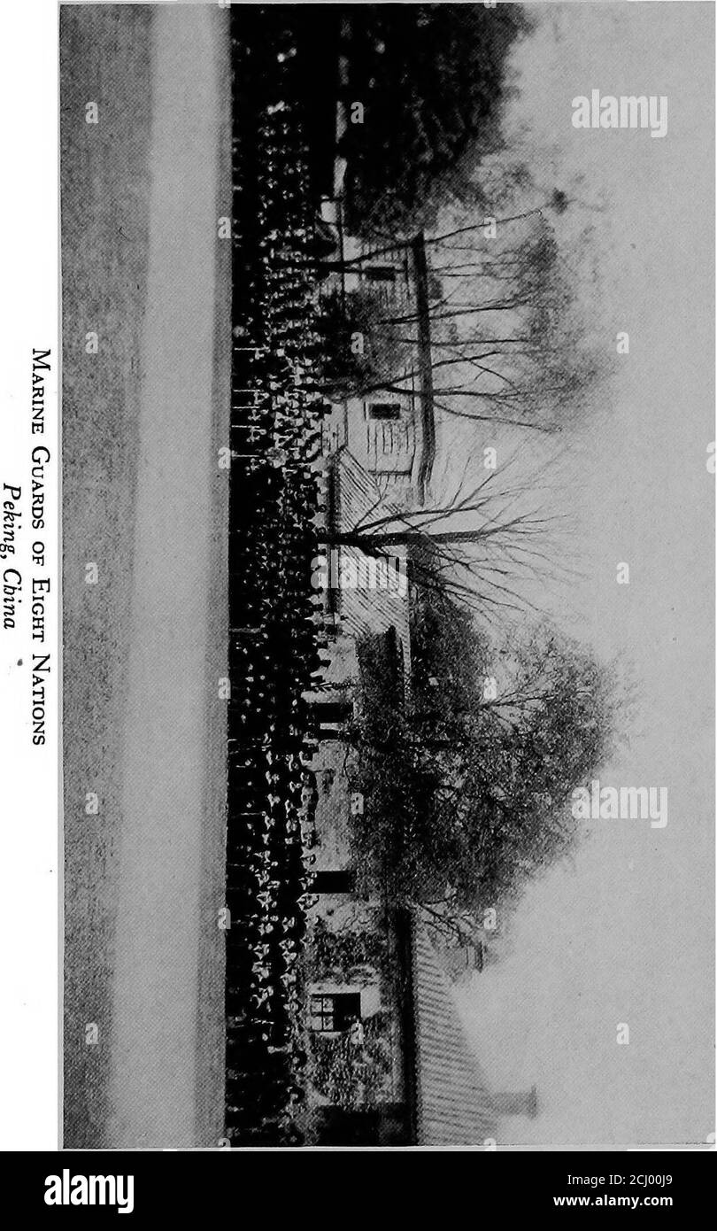 . Old China and young America . nations colors waving over them. 20 OLDCHINA At the British Legation each guarddrew lots for its position in the pic-ture. The United States guards drewthe center, and there they stand,with the flag. Not one of the otherscarried their nations emblem. TheUnited States officer said later: Noone objected to the flag, and itwould have broken the boys heartsif I had asked them to lay it aside. Is there in all the world anotherpicture like this? Look at it, —listen to it! Warriors of eight nationsstanding peacefully together in aforeign land: Does it not tell awonderf Stock Photo