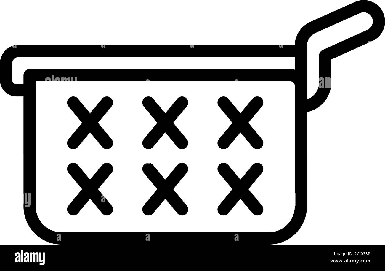 Net deep fryer icon, outline style Stock Vector