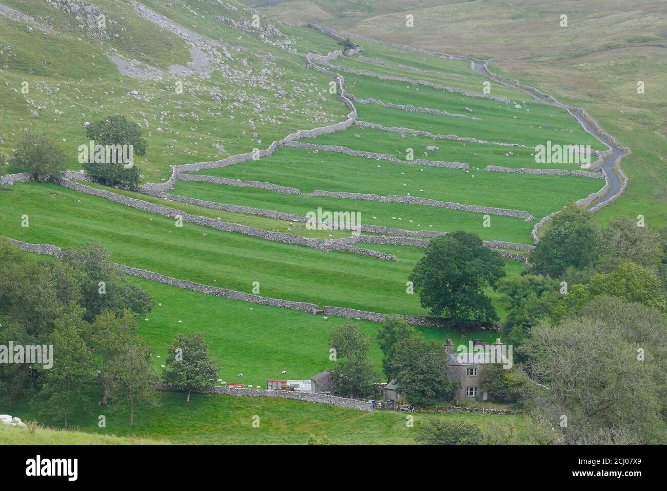 Scenic views across Gordale in the Yorkshire Dales National Park Stock Photo