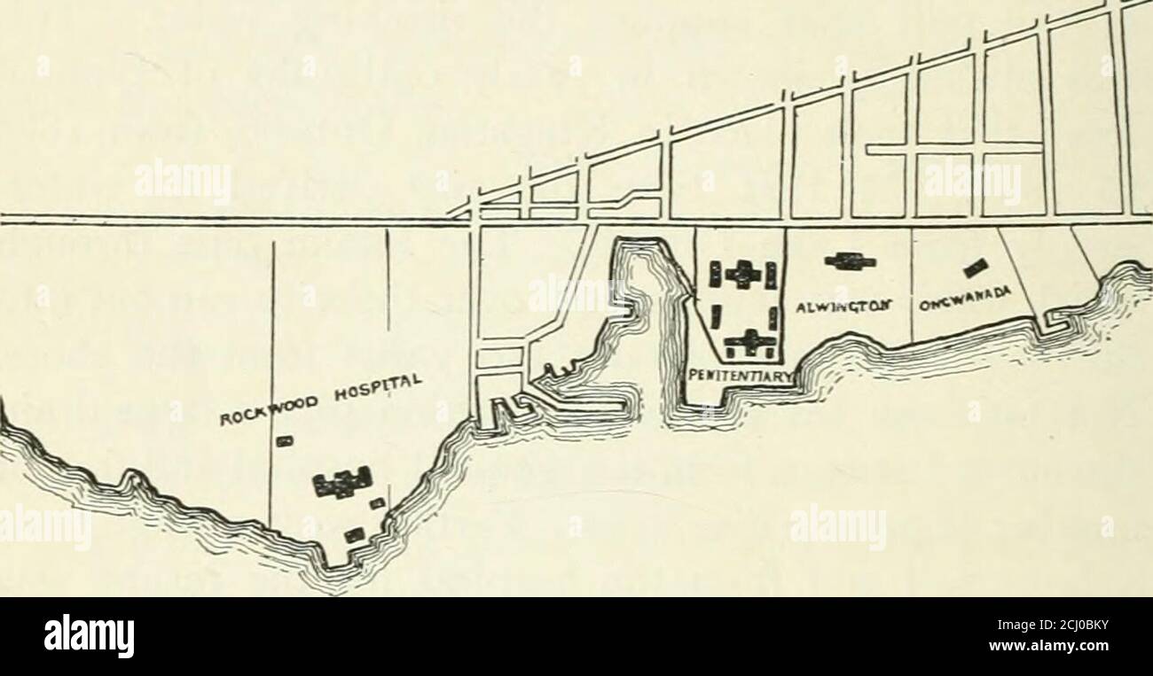 . The Ontario public school hygiene . , i^. Figure 62.—Western end of Kingston Harbour. therefore, had the intake pipe laid away out in the bayover a mile from the shore, so as to extend quite beyondwhere the lake water was likely to be polluted with citysewage. As a result the annual outbreaks of typhoidfever ceased. Very few cases of this fever occurred in Kingstonagain until the early part of the winter of 1902.Suddenly a number of cases occurred in different partsof the city. The citizens were again warned to boiltheir water, and meanwhile the city doctors and thelocal board of health set Stock Photo