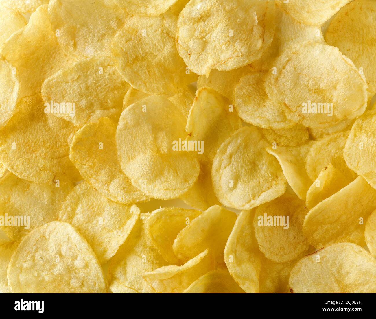 potato chips background, top view Stock Photo