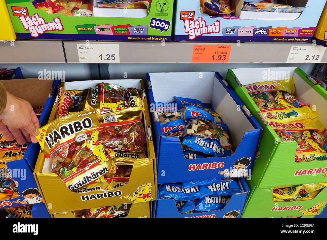 Gummy bears in a shop Stock Photo
