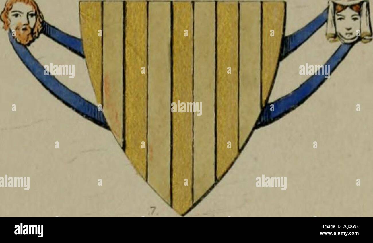 . Heraldry, historical and popular . ief. H. Dexter Base. , I. Sinister Base. K. MiddleBase. L. Eoncfr Point.^ M. Fesse Point. Heraldic shields are divided in the manner indicated byexamples, Nos. 9 to 14. No. 9, is Per Pale, or Impaled No. 10, is Per Fesse. No. 11, is Per Cross, or Quarterly. No. 12, is Per Bend. No. 13, is Per Saltire, and No. 14, is Per Chevron. When a Shield is divided into more than four parts by linesdrawn in pale and in fesse, crossing each other at right angles,it is said to be Quarterly of the number of divisions, whateverthat number may be : thus, No. 15 is Quarterly Stock Photo