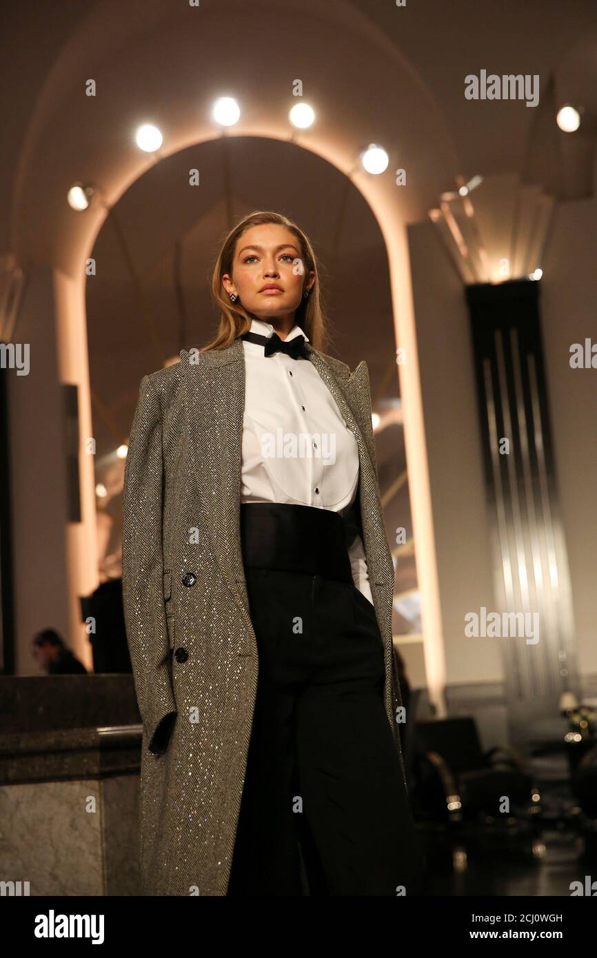 Gigi Hadid presents a creation from the Ralph Lauren collection during New  York Fashion Week in Manhattan, New York, U.S., September 7, 2019.  REUTERS/Caitlin Ochs Stock Photo - Alamy