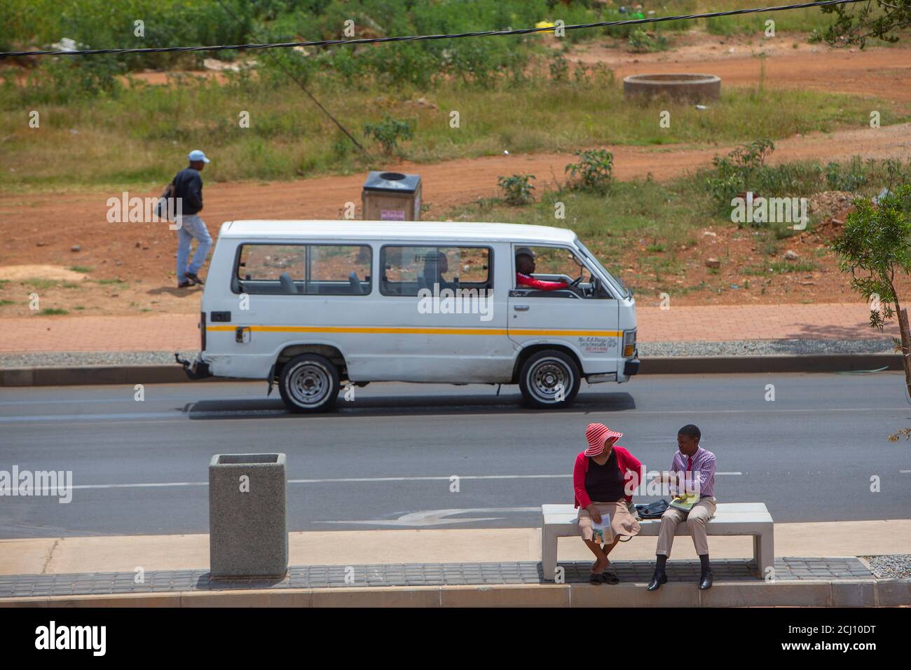 African minibus taxi in Soweto township, Johannesburg, South Africa Stock Photo