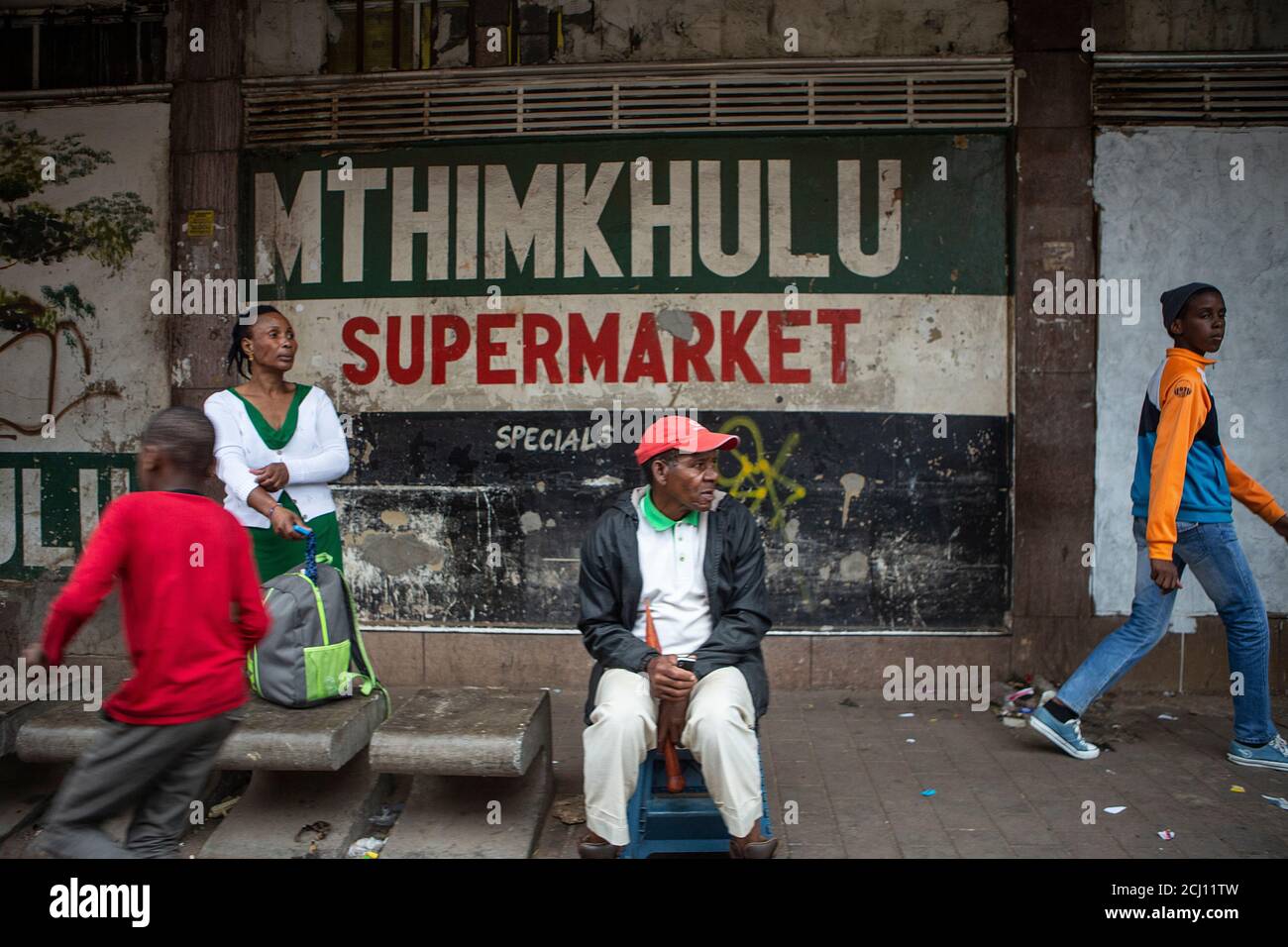 Group of African people in Johannesburg CBD, South Africa Stock Photo