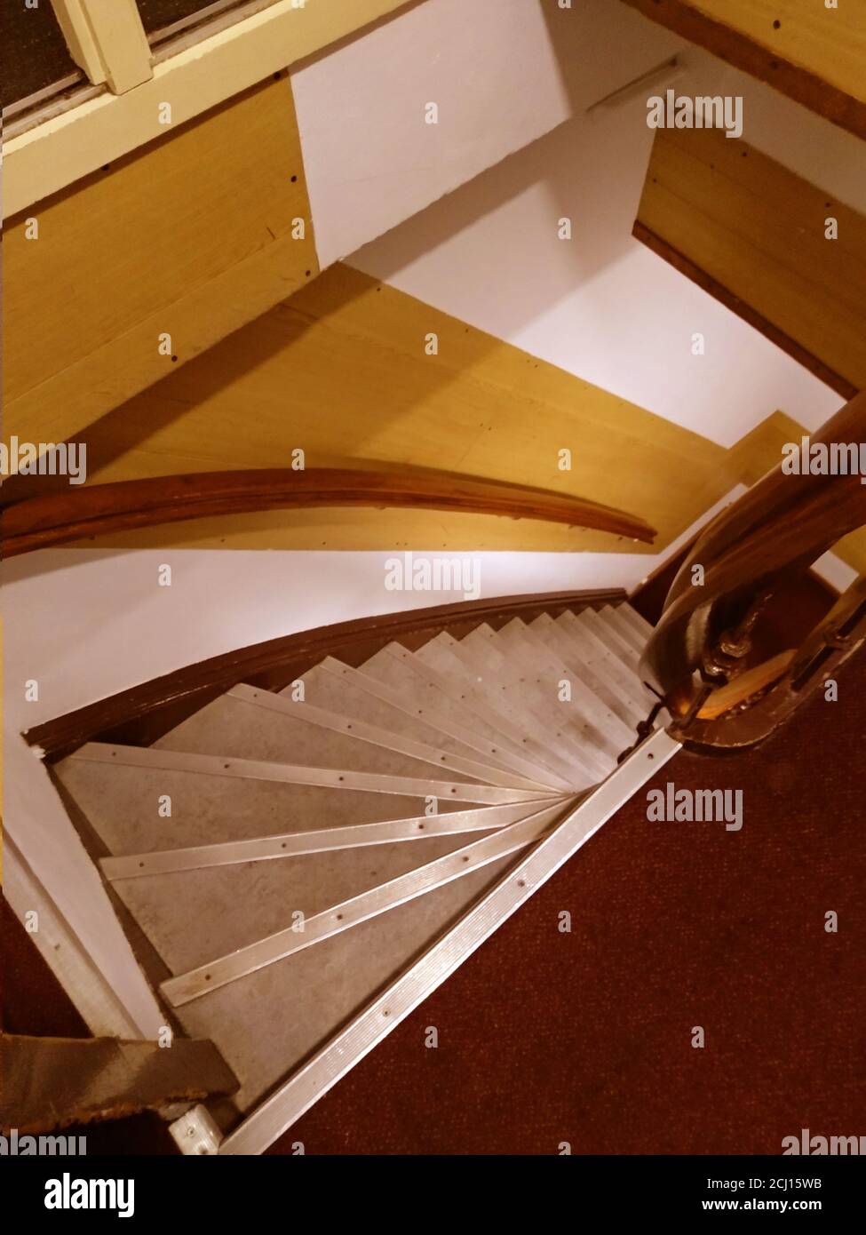 steep, dangerous, narrow and unsafe stairs typical of the interiors of