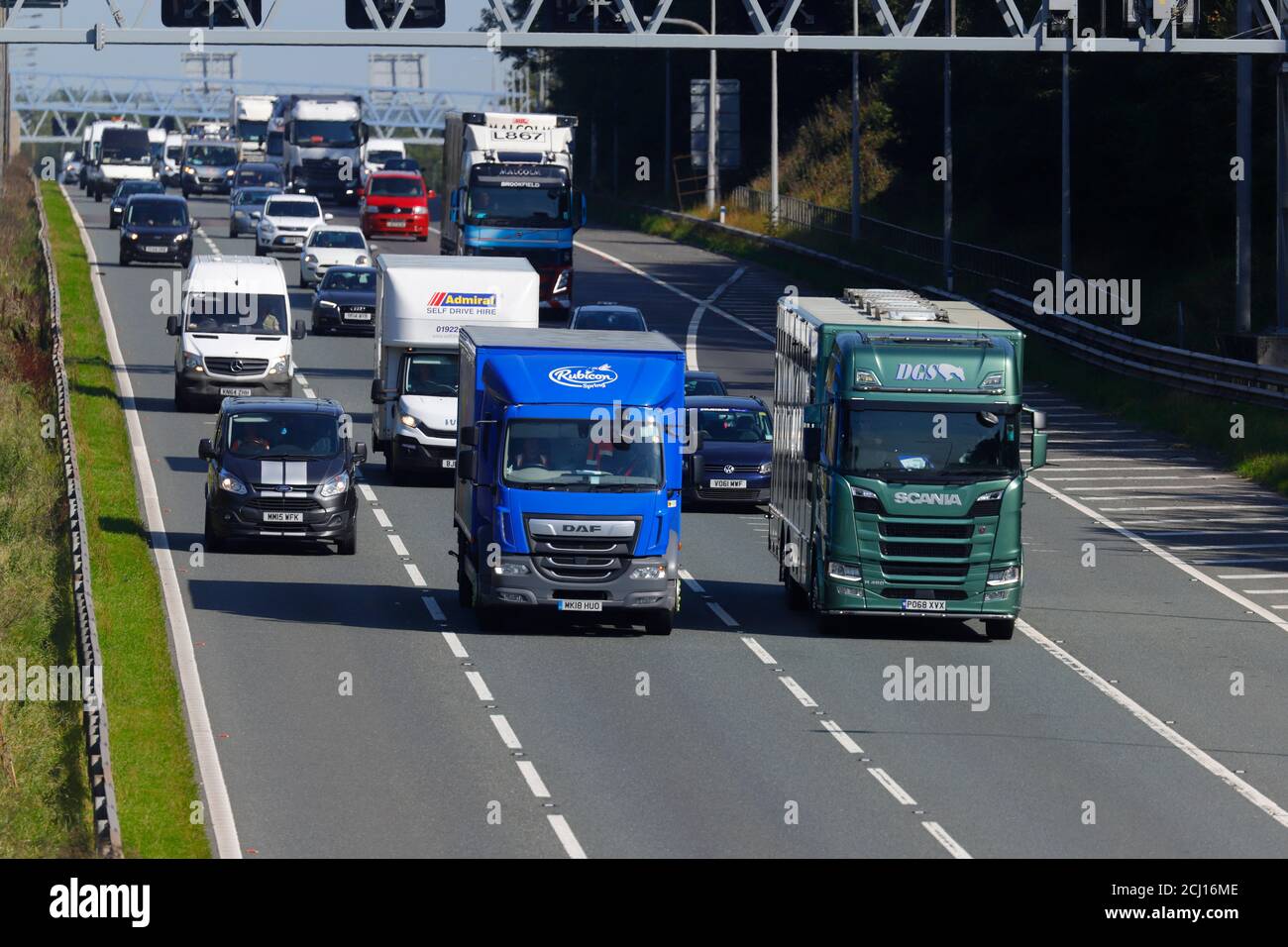 Traffic on the M62 between Leeds & Bradford at Junctions 27 & 26 Stock ...