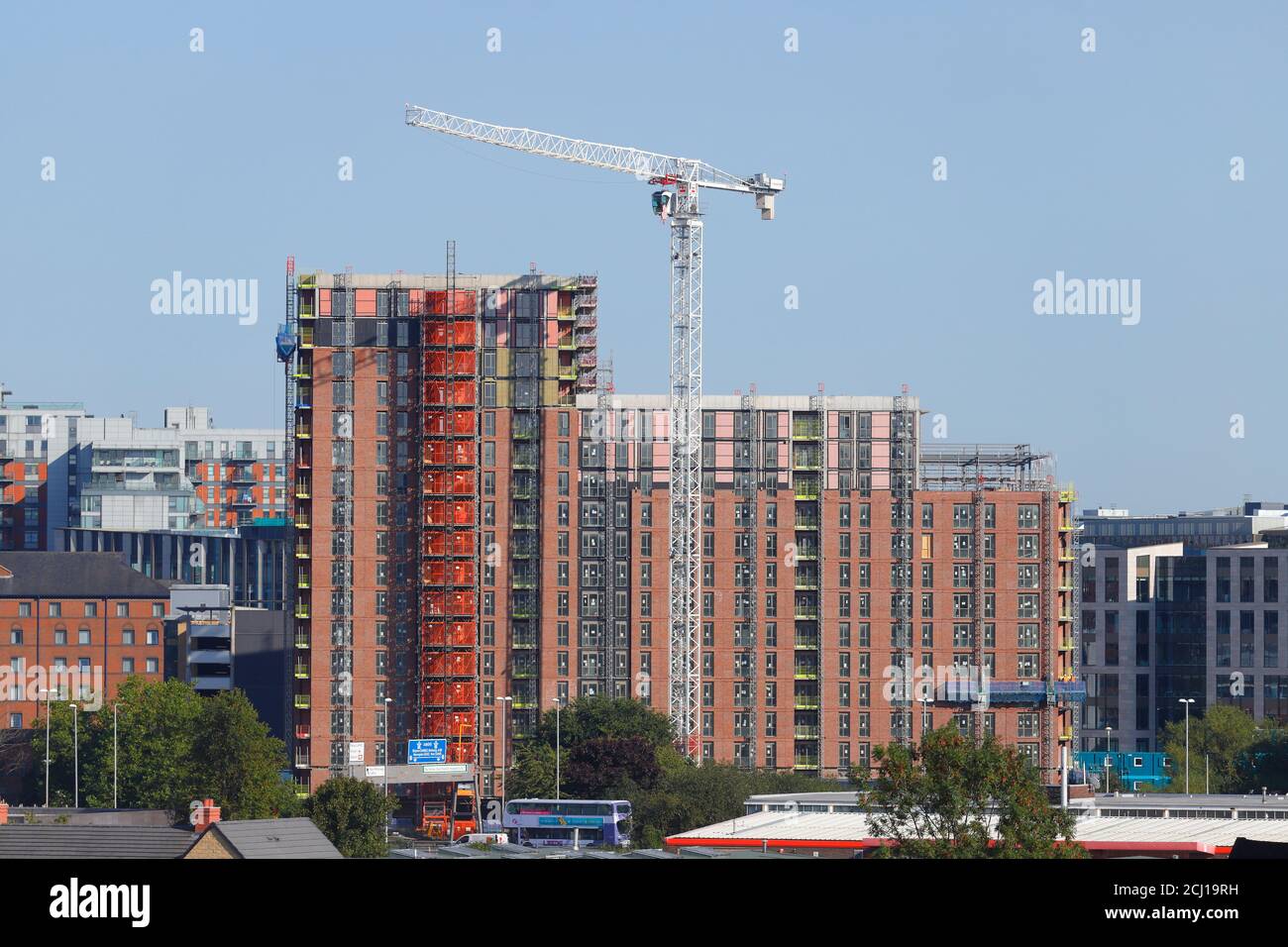 Construction of Wellington Place apartments in Leeds City Centre Stock