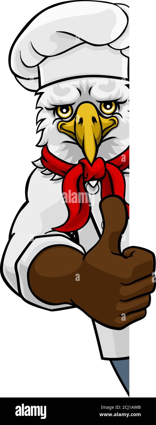 Eagle Chef Mascot Sign Cartoon Character Stock Vector