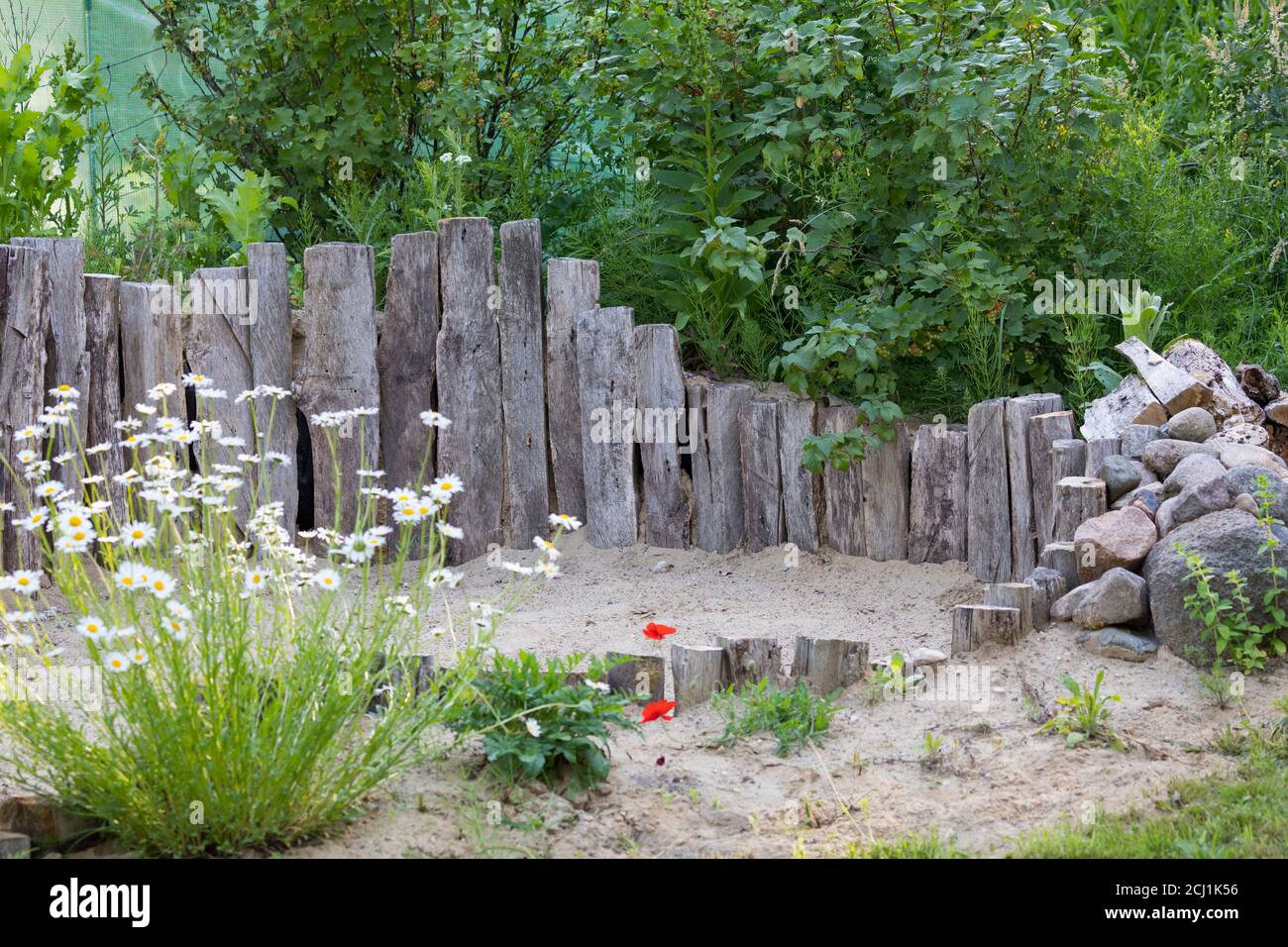 breeding place for insects on sand in a garden, Germany Stock Photo - Alamy