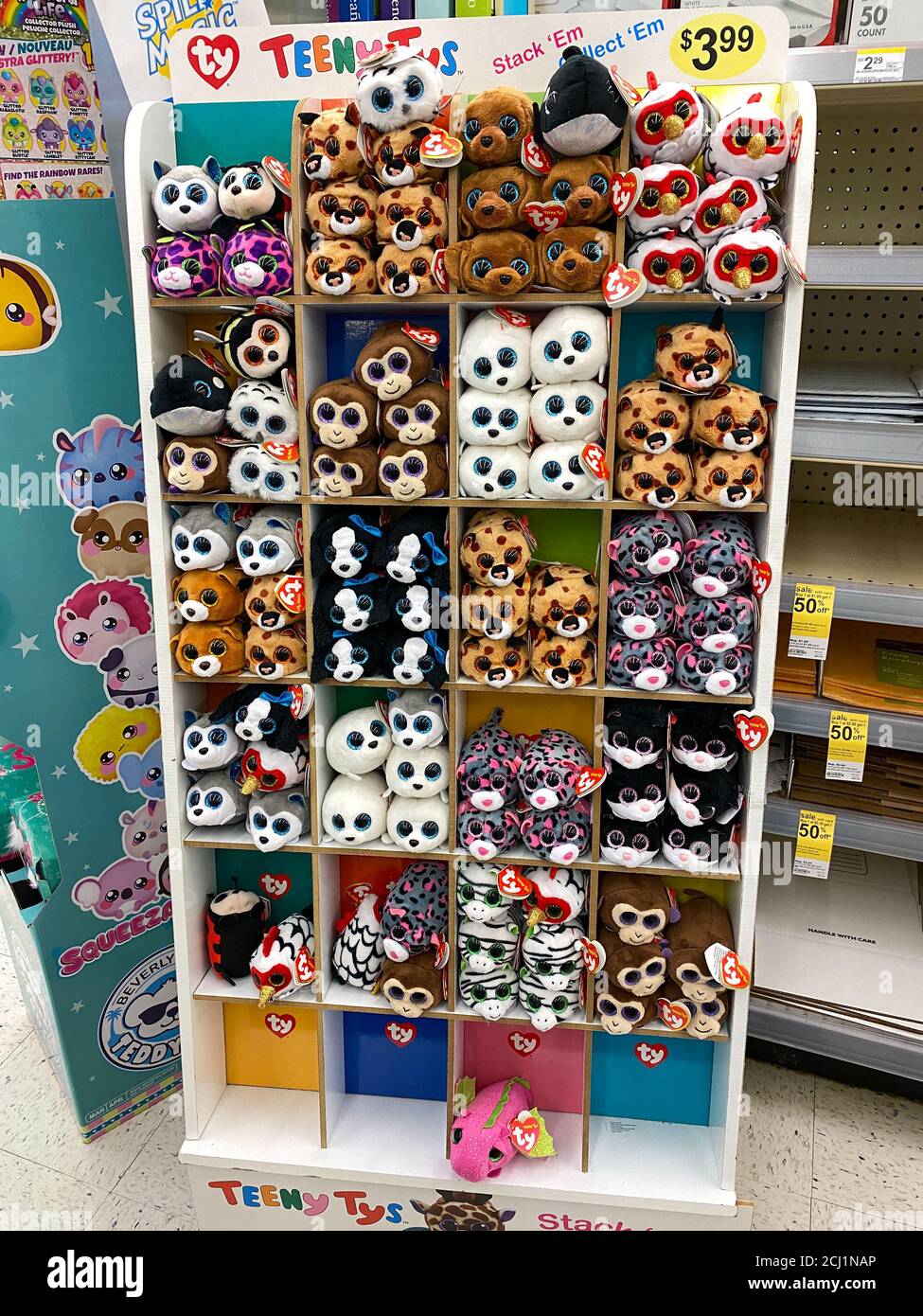 Orlando, FL/USA-5/8/20: A cute display of TY plush stuffed animals at a Walgreens drug store in Orlando, Florida. Stock Photo