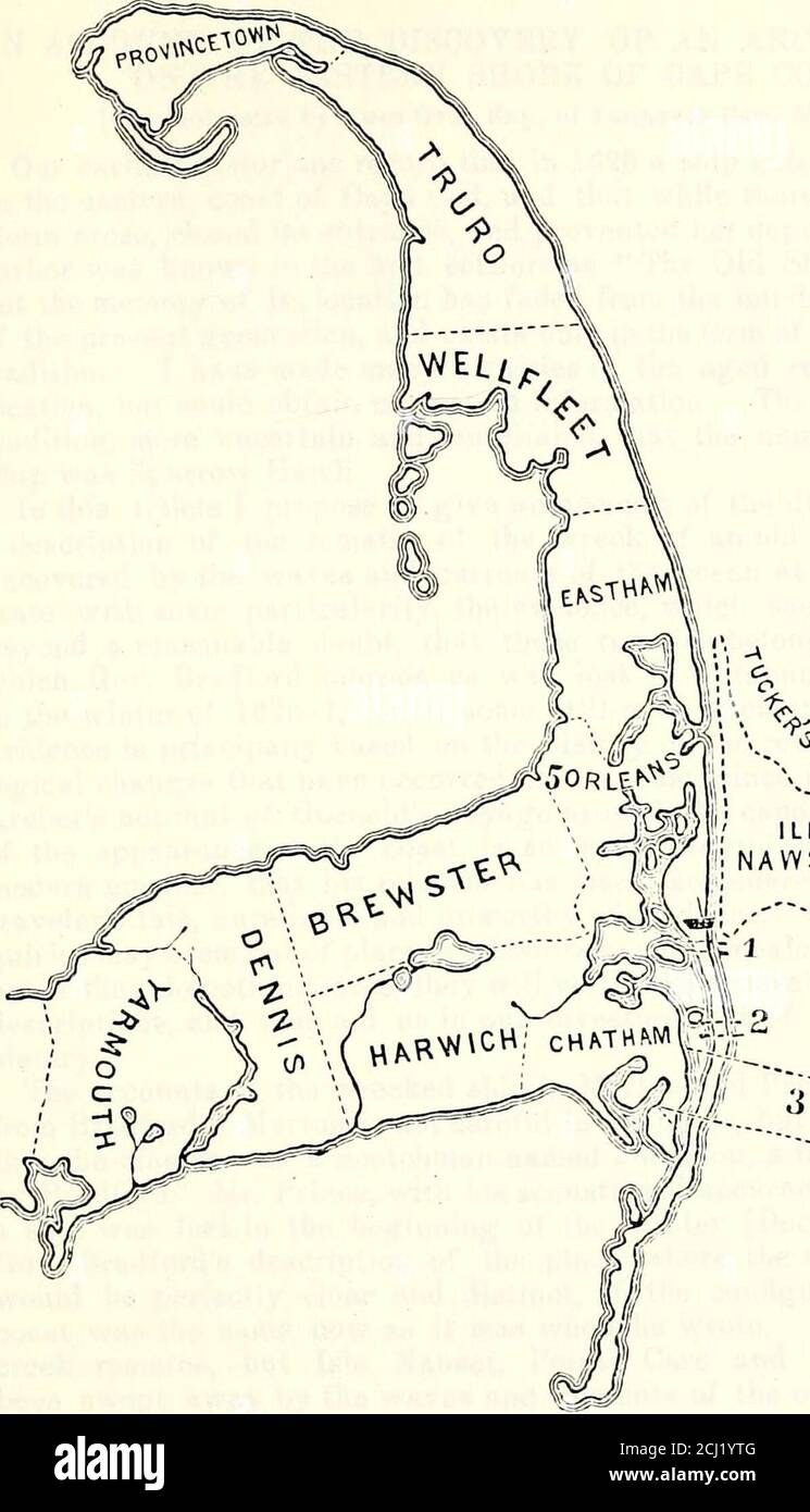 The New England historical and genealogical register . c d- □Sr te Hz.  NAWSET )Pr Carz Pr., 1. Site of former entrance to Potammagutt or oU ship  harbor. The locality of