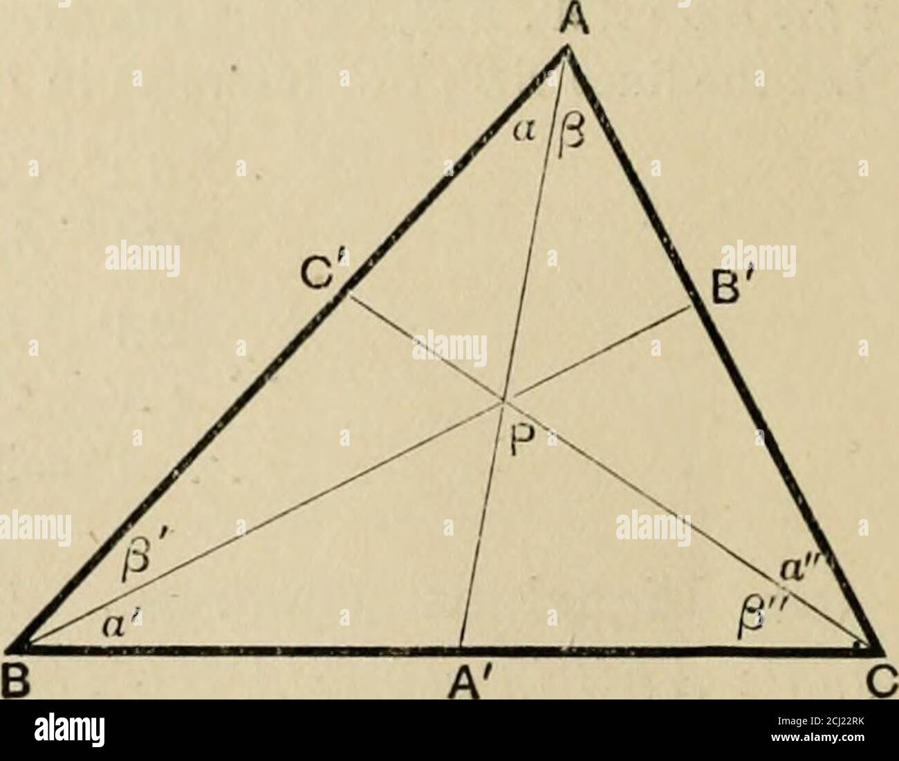 The principles of projective geometry applied to the straight line and  conic . AGBG AGBG GA^BA AG BA^^BC • GA Conversely. If points ABC are taken  on the sides of a