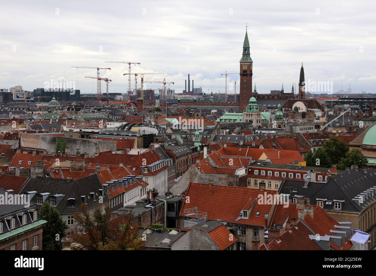 Copenhagen skyline view from the Round Tower Stock Photo