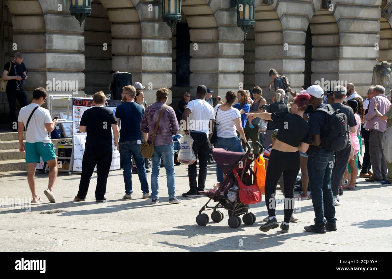 People at Truth Protest, against forced vaccinations, in Nottingham Stock Photo