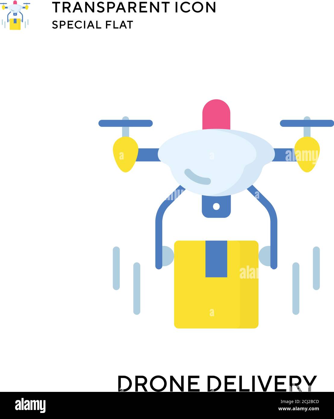Drone delivery vector icon. Flat style illustration. EPS 10 vector ...