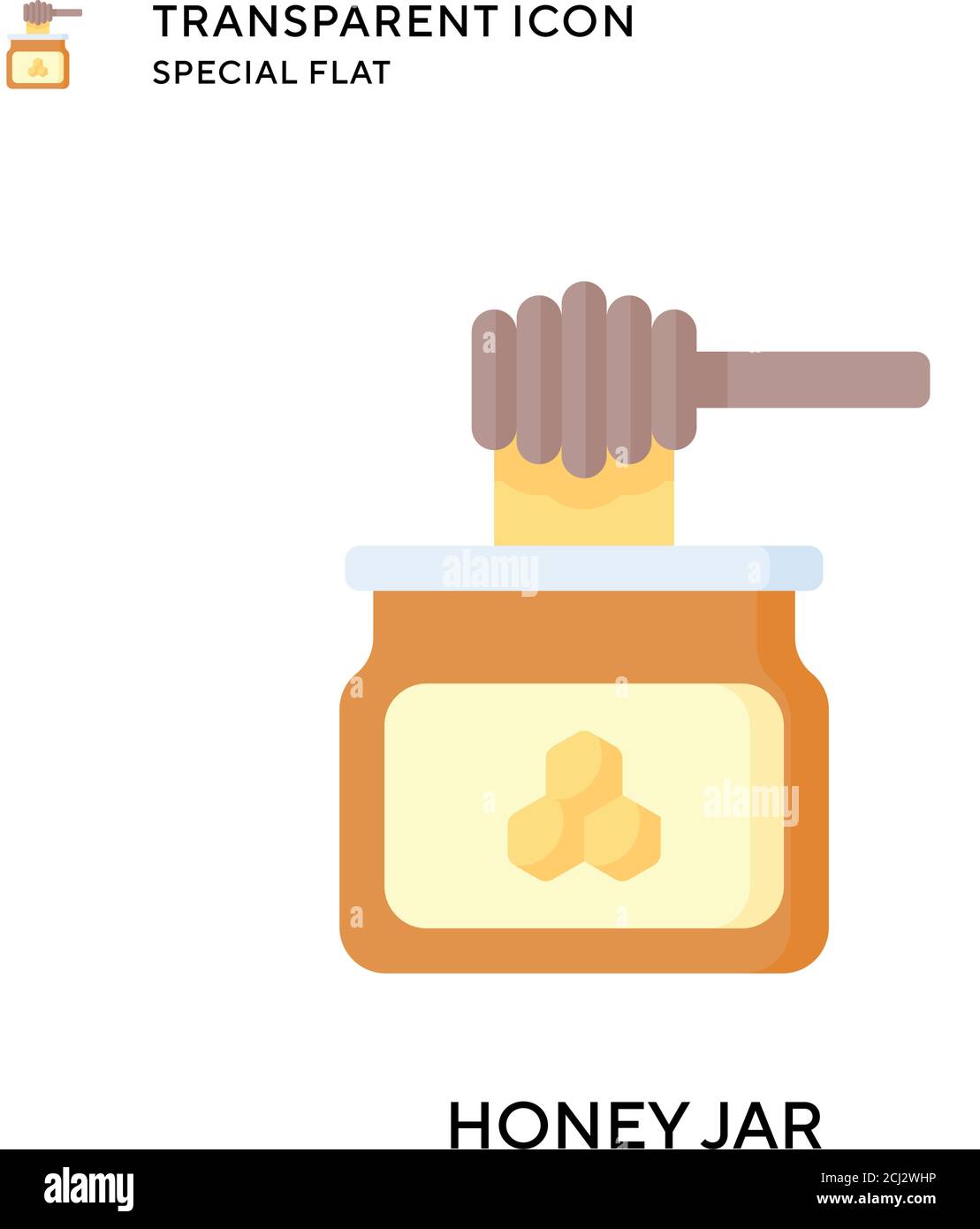 Honey jar vector icon. Flat style illustration. EPS 10 vector Stock ...