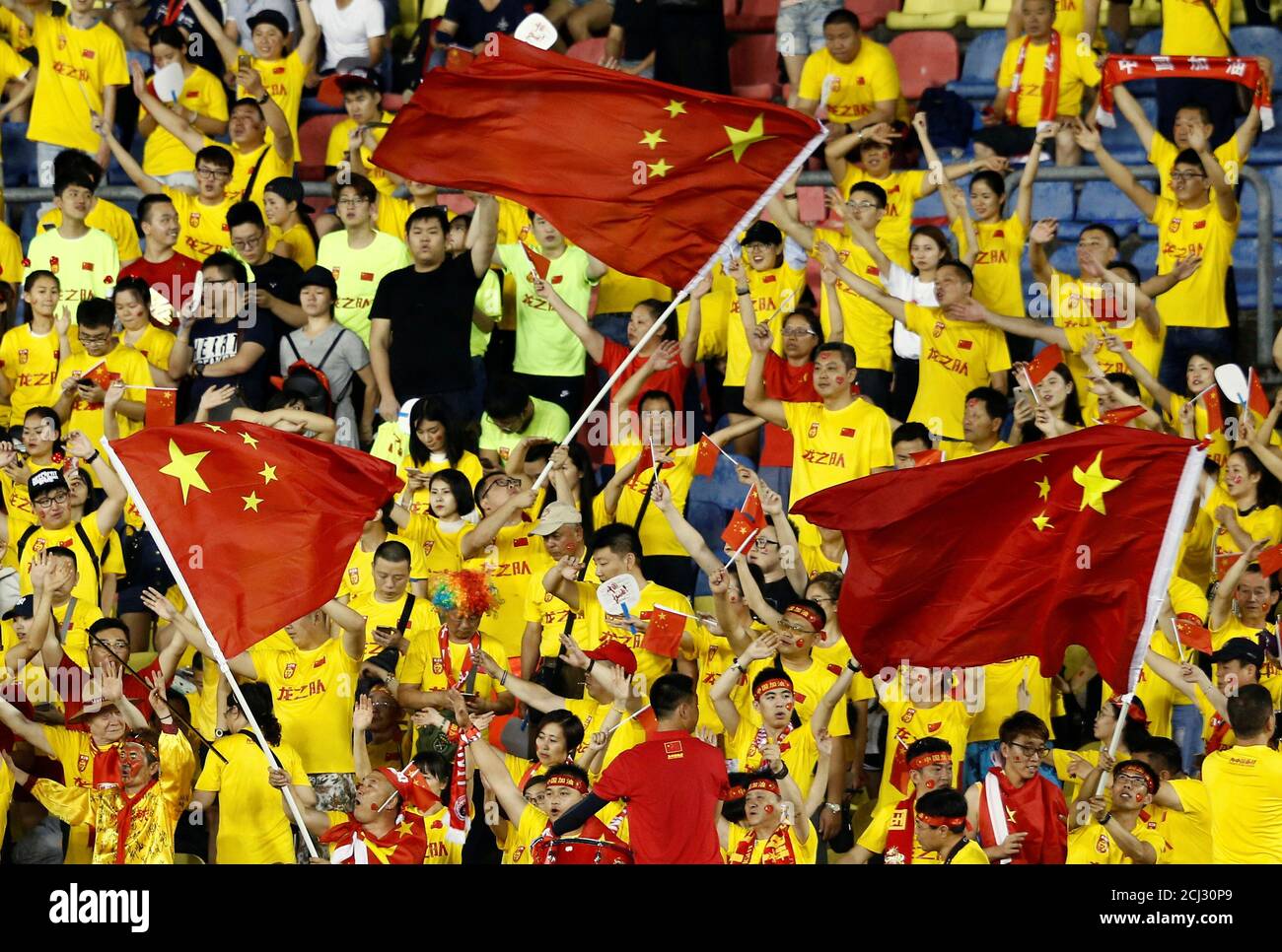Football Soccer China V Syria World Cup Qualifier Hang Jebat Stadium Malacca City Malaysia 13 06 17 Chinese Fans Cheer Reuters Lai Seng Sin Stock Photo Alamy