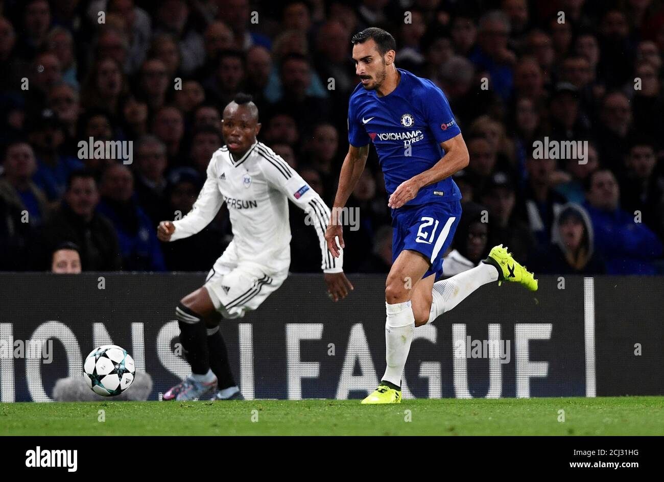 Soccer Football - Champions League - Chelsea vs Qarabag FK - Stamford  Bridge, London, Britain - September 12, 2017 Chelsea's Davide Zappacosta in  action with Qarabag's Wilde-Donald Guerrier REUTERS/Dylan Martinez Stock  Photo - Alamy