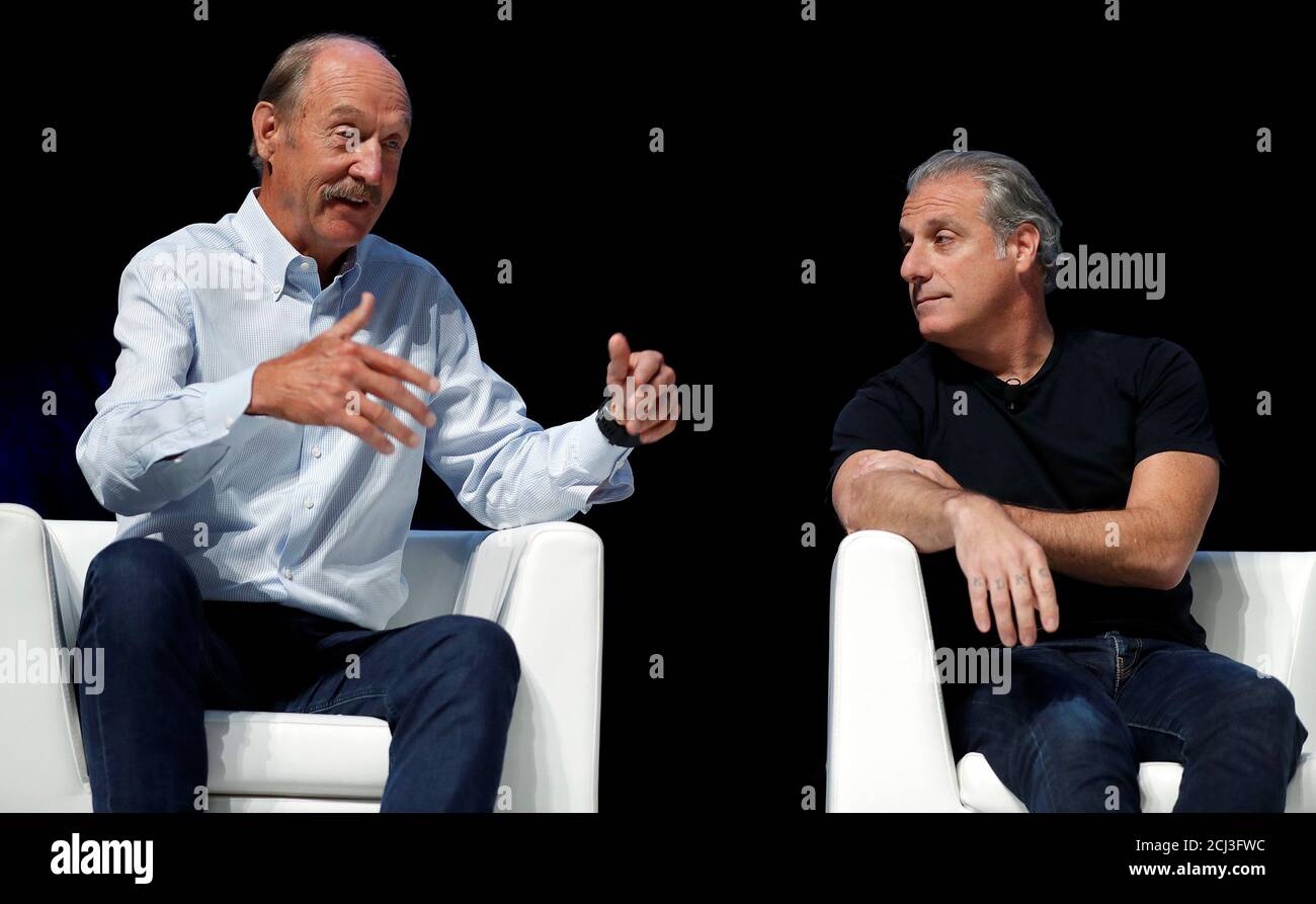 Adidas creative Director Paul Gaudio (R) and tennis legend Stan Smith  attend the Cannes Lions Festival in Cannes, France, June 21, 2017.  REUTERS/Eric Gaillard Stock Photo - Alamy