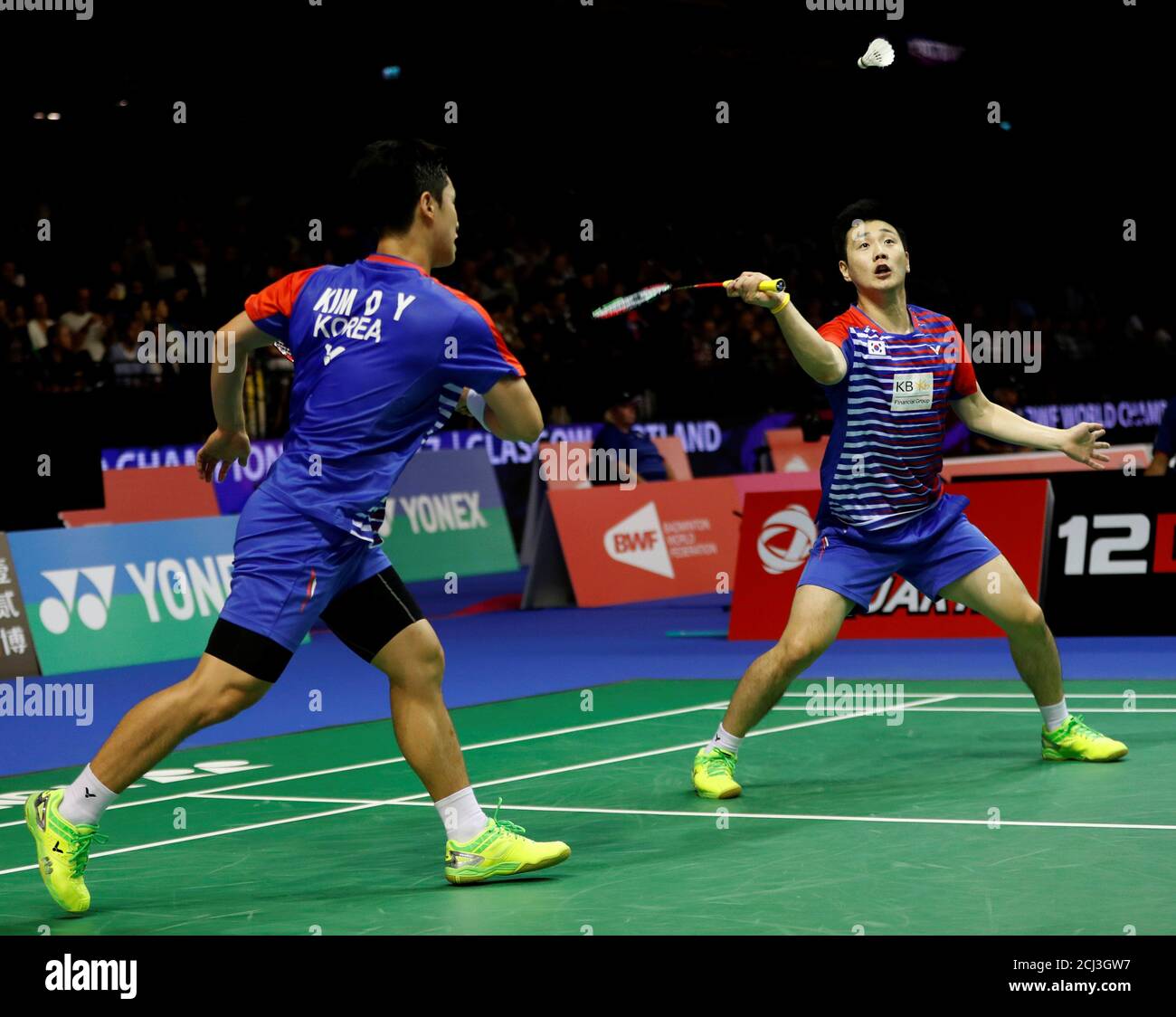 Badminton - Badminton World Championships - Glasgow, Britain - August 21,  2017 South Korea's Chung Eui Seok and Kim Duk-young in action  REUTERS/Russell Cheyne Stock Photo - Alamy