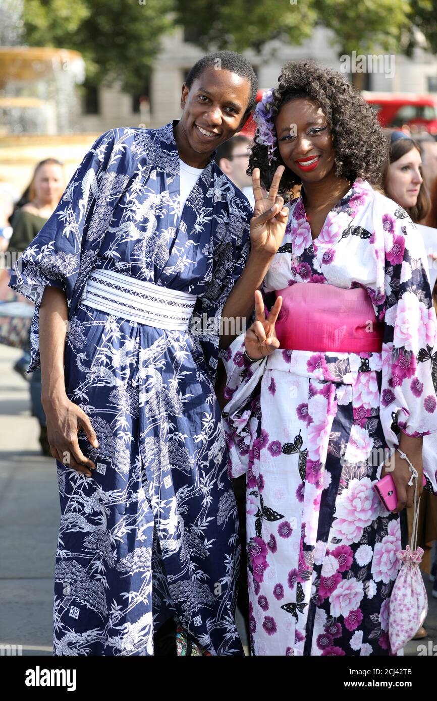 People wear a summer kimono yukata, a 