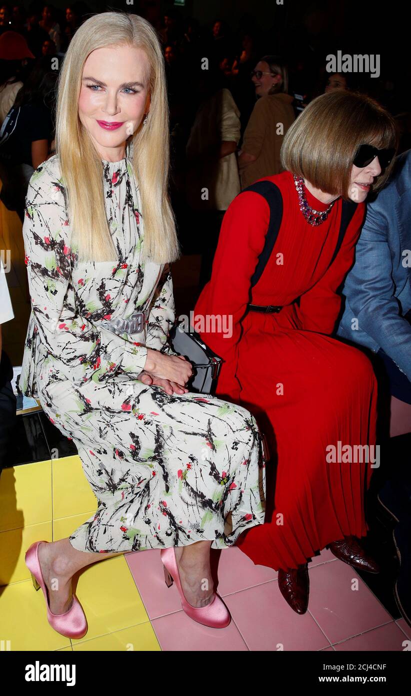 Actor Nicole Kidman and Editor-in-chief of Vogue Anna Wintour attend the  Prada catwalk show during the fashion week in Milan, Italy, September 18,  2019. REUTERS/Alessandro Garofalo Stock Photo - Alamy