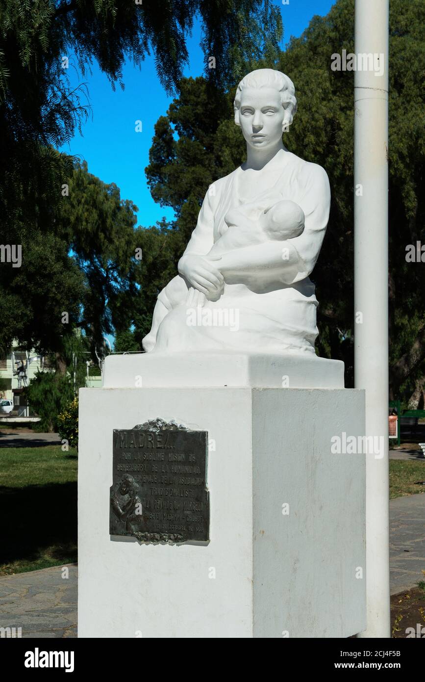 Statue to a Mother in the city park, Puerto Madryn, Patagonia, Argentina, South America Stock Photo