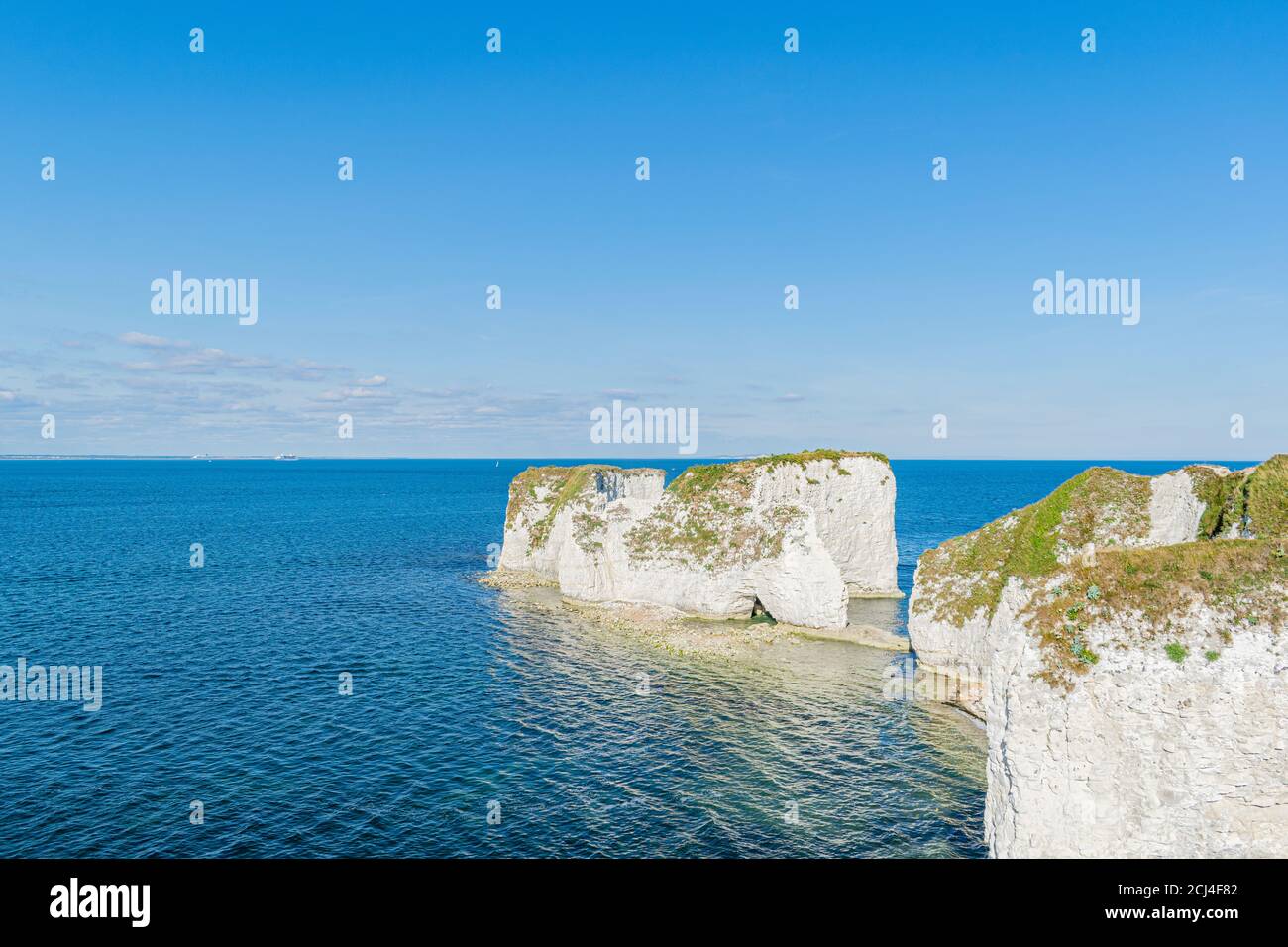 Old Harry Rocks are three chalk formations, located at Handfast Point ...