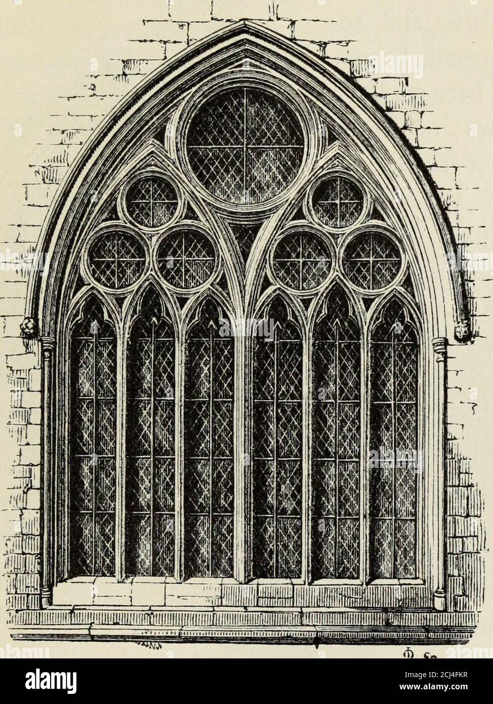 An introduction to the study of Gothic architecture . PSOGItESS OF TRACERY.  135 getting nearer to har tracery. This window alsoshews what is called a  double plane of ornament, theinner plane