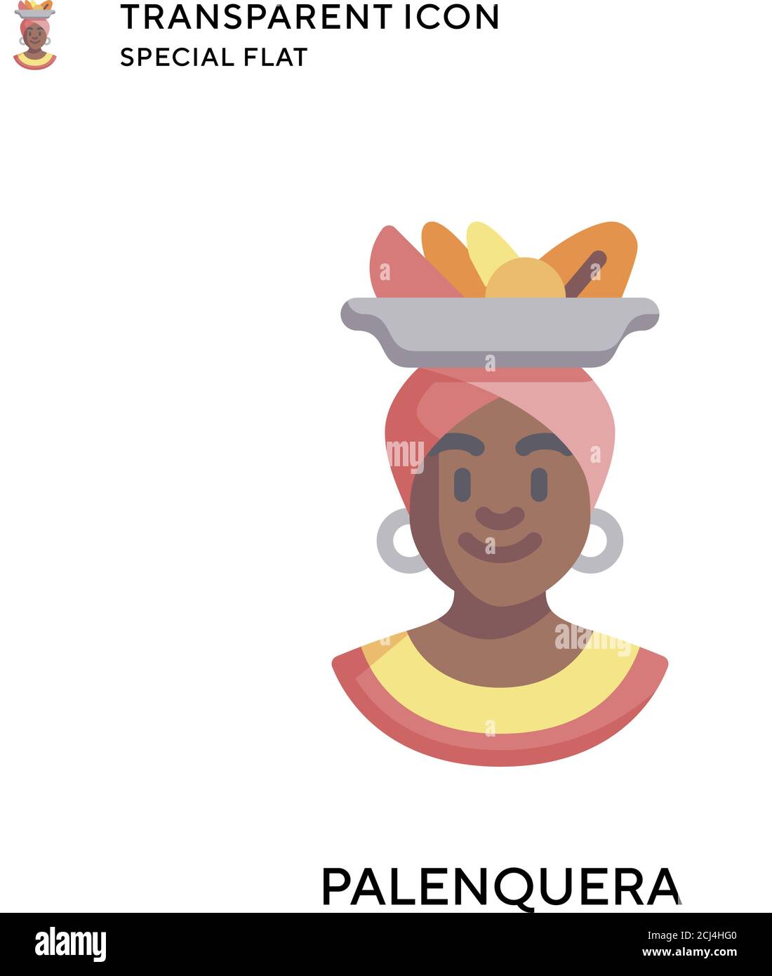 Palenquera vector icon. Flat style illustration. EPS 10 vector. Stock Vector