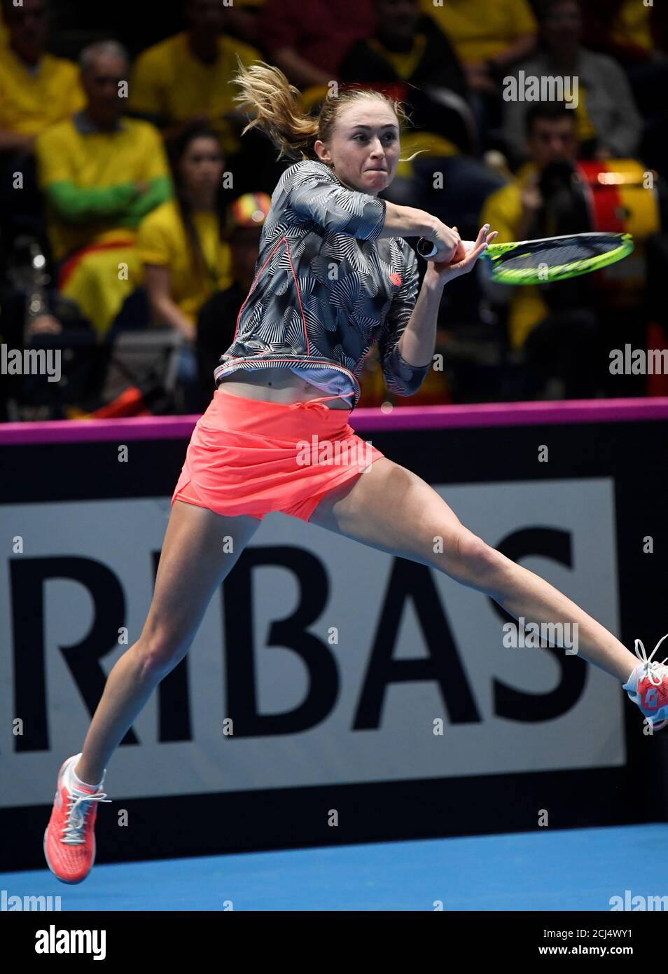 Tennis - Fed Cup - Fed Cup World Group - First Round - Germany v Belarus -  Volkswagen Halle Braunschweig, Braunschweig, Germany - February 9, 2019  Belarus' Aliaksandra Sasnovich in action during