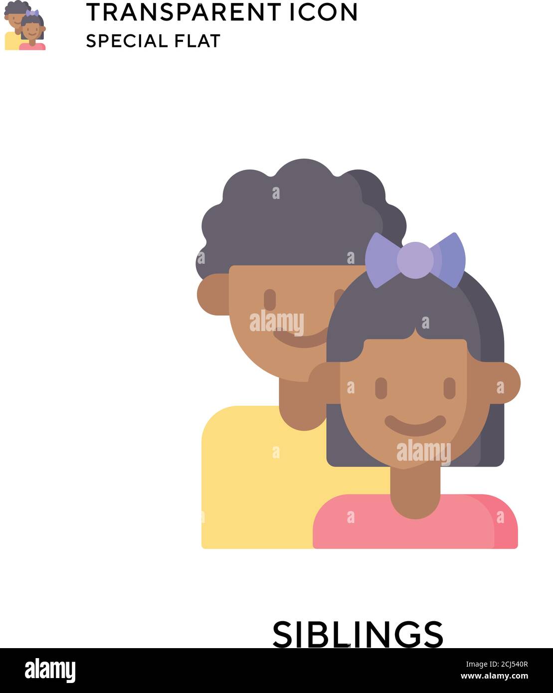 Siblings vector icon. Flat style illustration. EPS 10 vector Stock ...