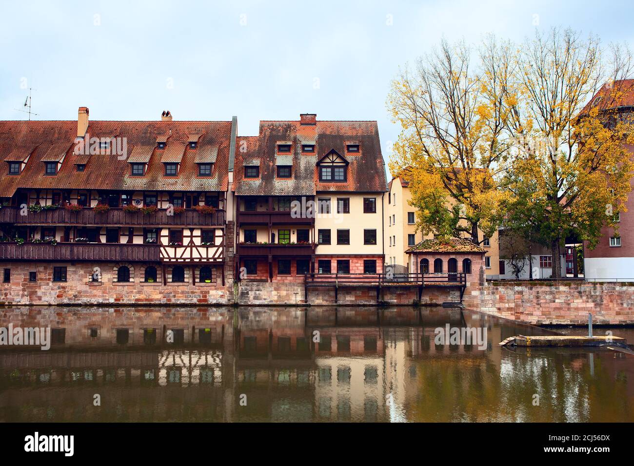 Nuremberg riverside houses in the old quarter Stock Photo Alamy
