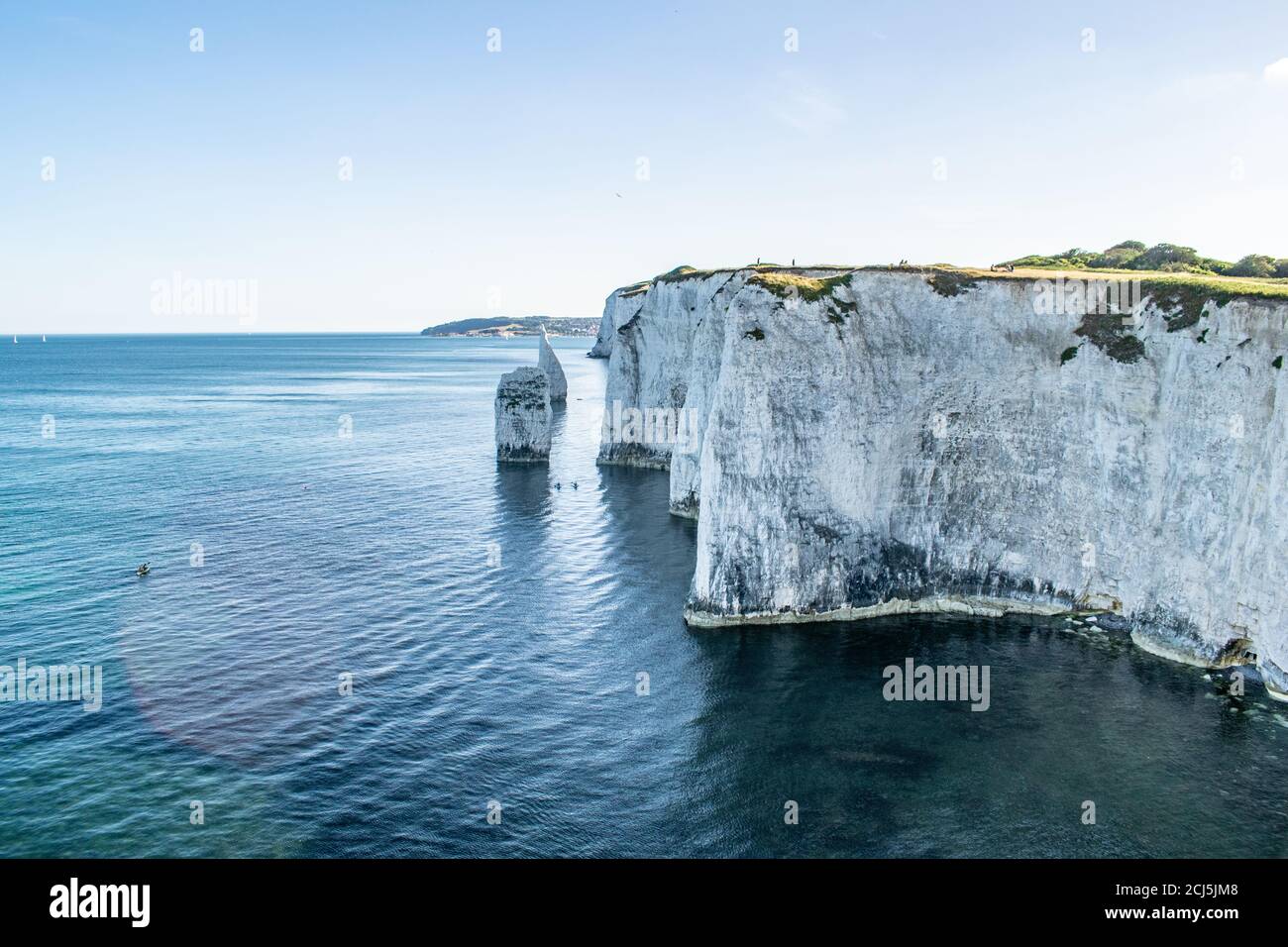 Old Harry Rocks chalk formations, view at Handfast Point, Dorset ...